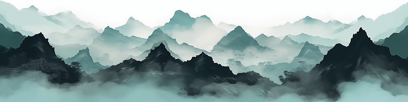云雾缭绕的山峰蓝色水墨画,插画/手绘图,插画/手绘图库,插画/手绘图下载,插画/手绘